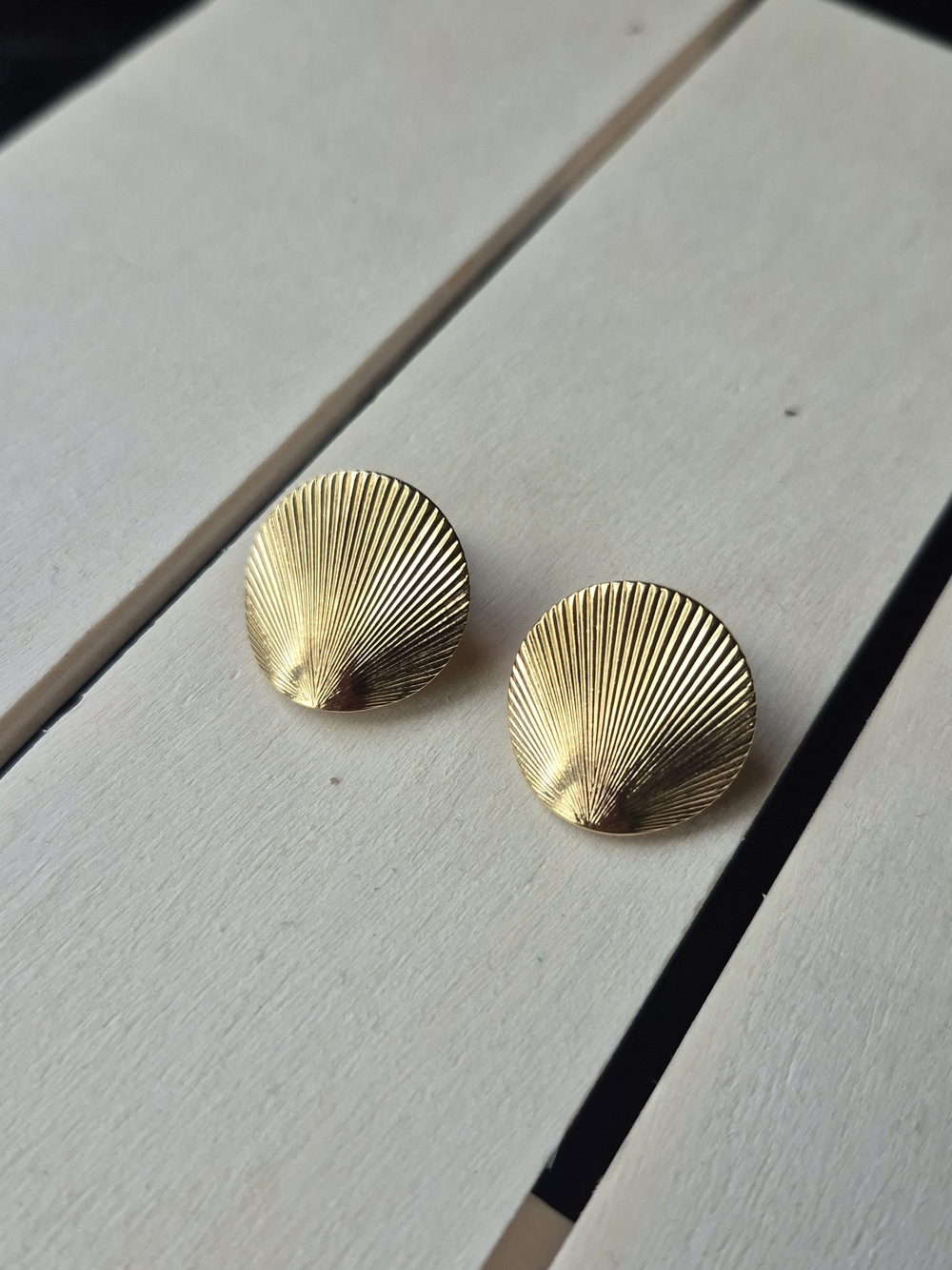 Monet Gold Shell Earrings